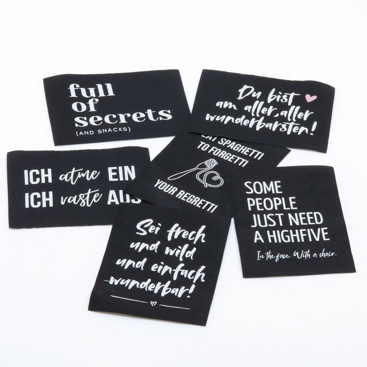 6er Set Webetikett XL - Quotes