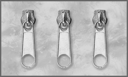 Zipper Gr. 3 silberfarben