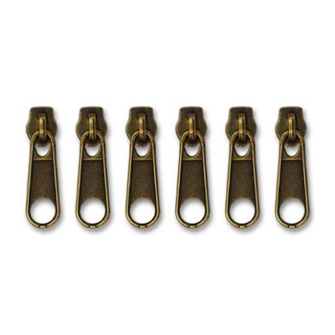 Zipper Gr. 3 altmessing