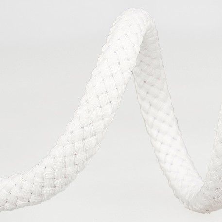 8mm Kordel rund-geflochten, weiss