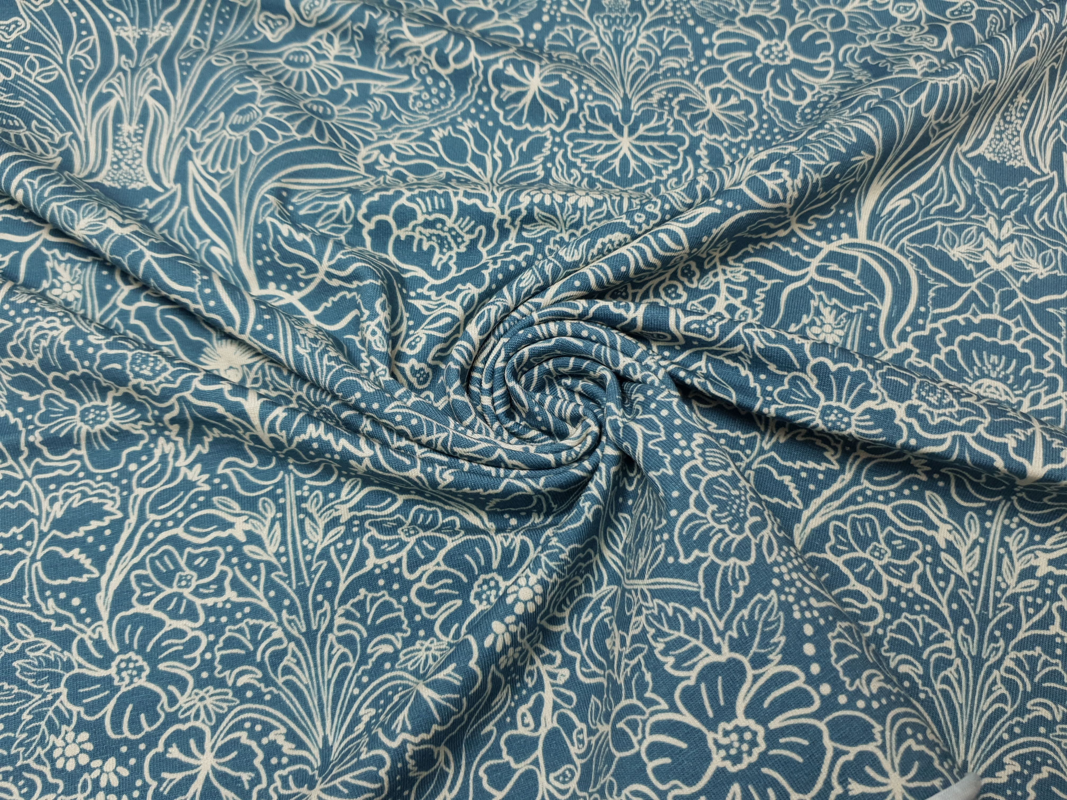 Autumn Damask by Bienvenido Colorido stahlblau/sand
