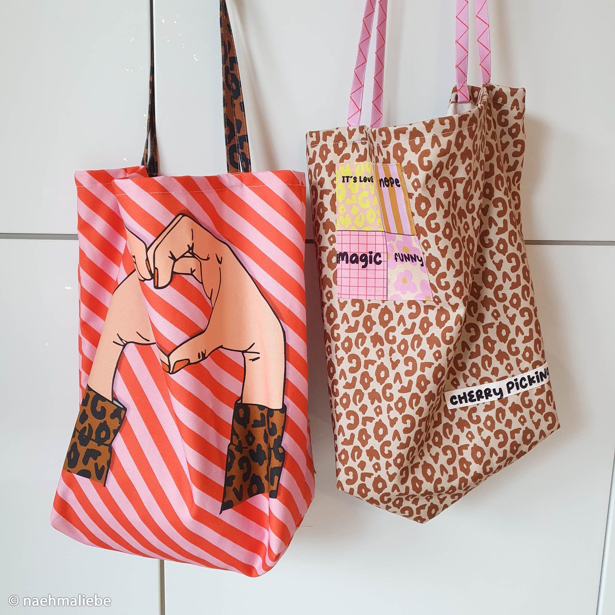 Cherry Picking Bag Panel beige/pink/rot