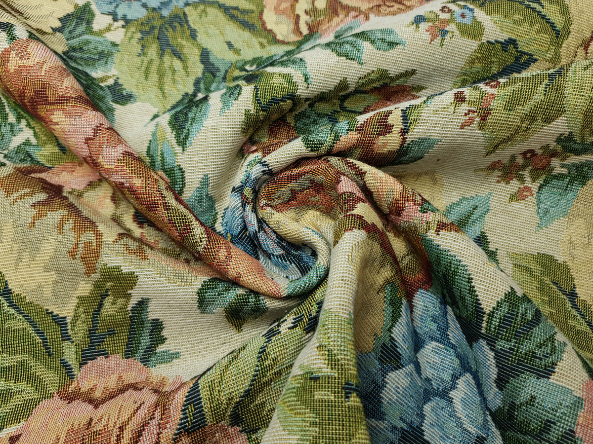 Gobelin Flowers beige/altrosa/grün/blau