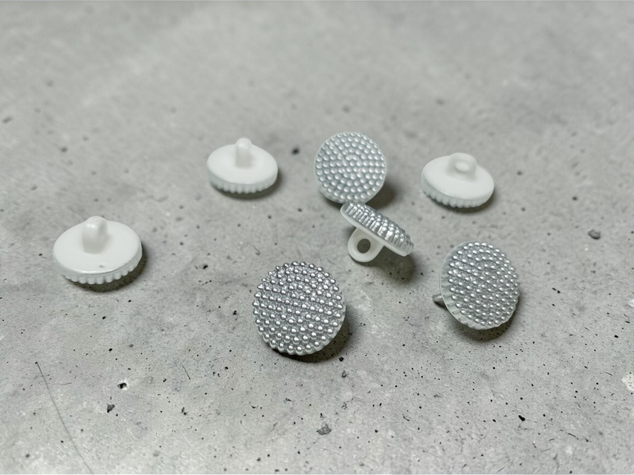 Kunststoffknopf 11mm silber