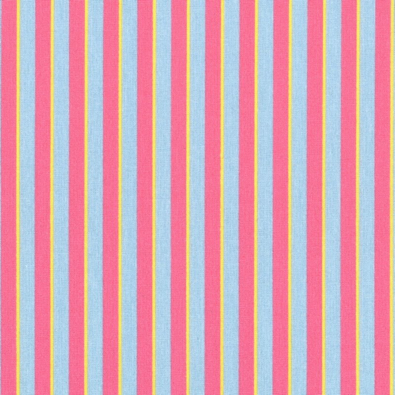 Au Maison Oilcloth, Lines-Fuchsia/Blue/Yellow