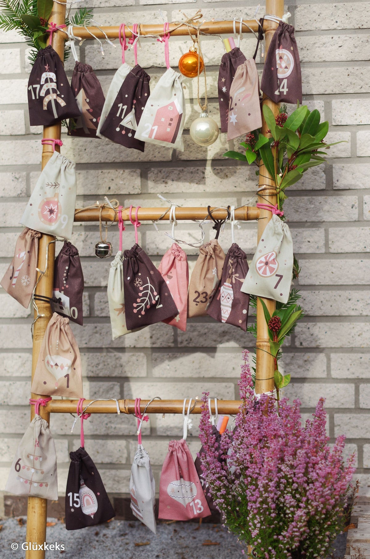 Panel Adventskalender beige/braun/dunkelbraun/zimt