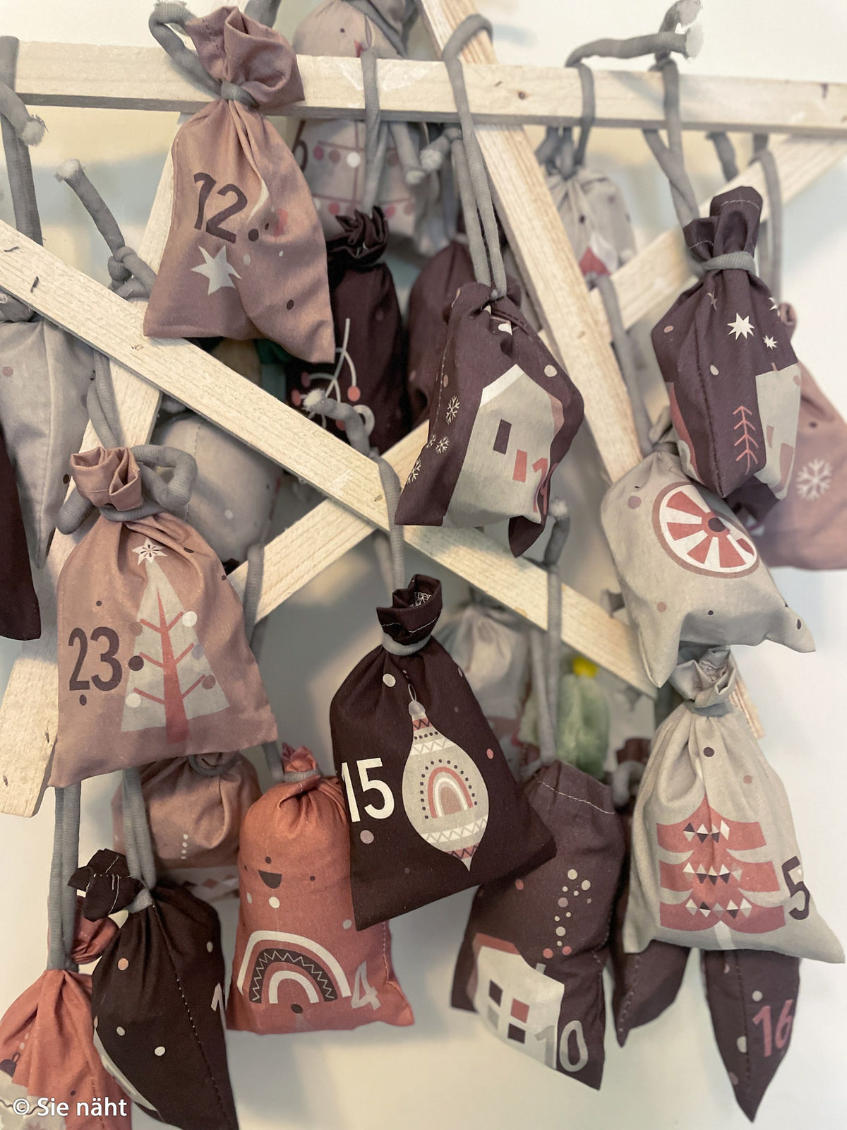 Panel Adventskalender beige/braun/dunkelbraun/zimt