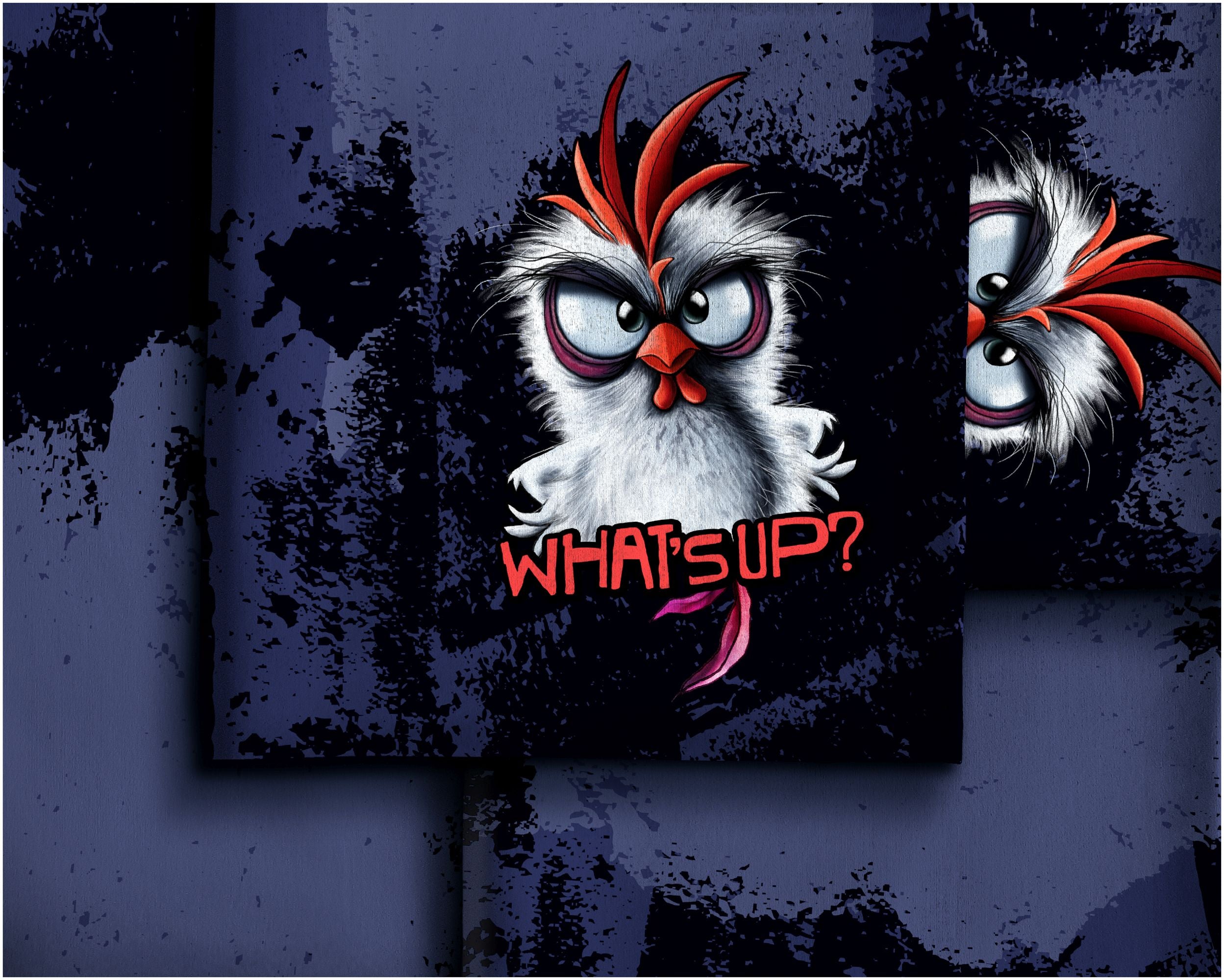 Panel Chickeria by Thorsten Berger marine/schwarz/rot/weiss