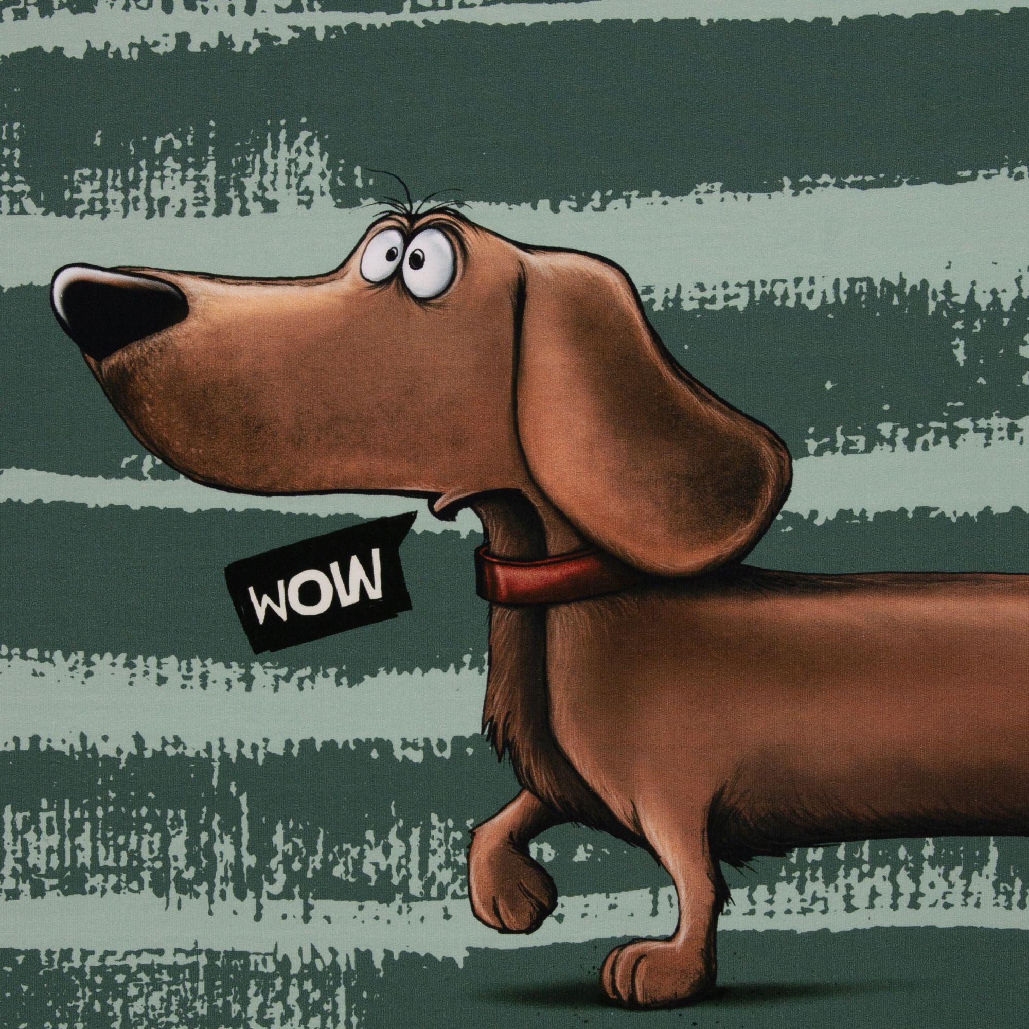 Panel Dachshund Berny by Thorsten Berger dustygreen/dustymint/braun