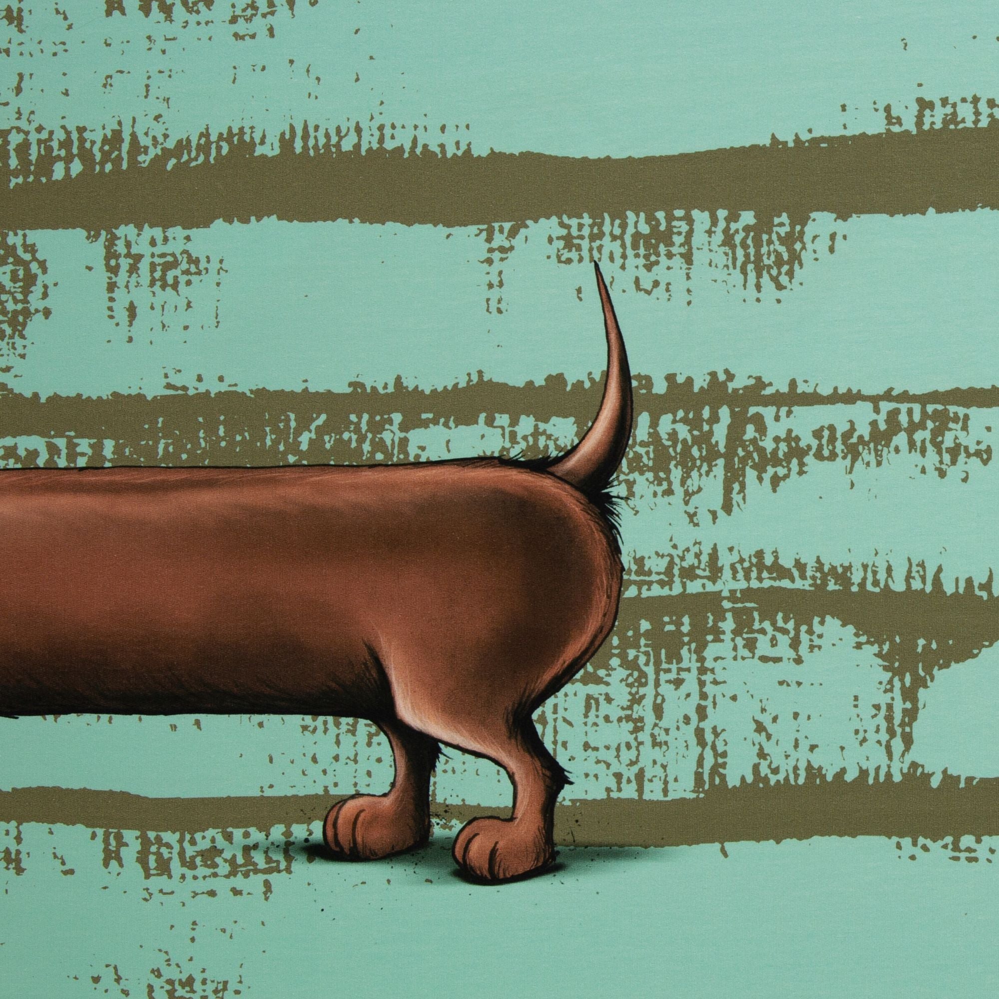 Panel Dachshund Berny by Thorsten Berger mint/schlamm/braun