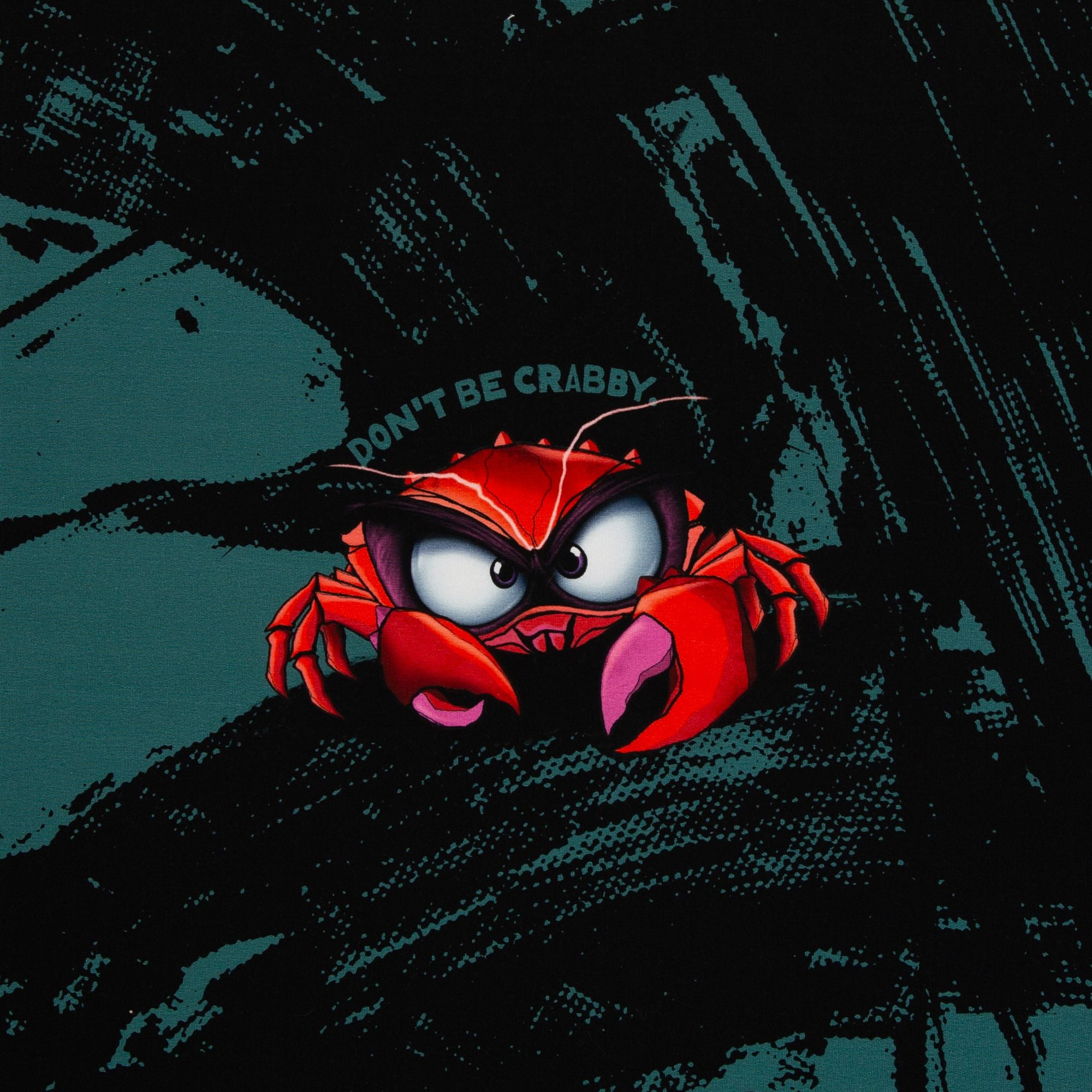 Panel Eddy the Crab by Thorsten Berger petrol/schwarz/rot