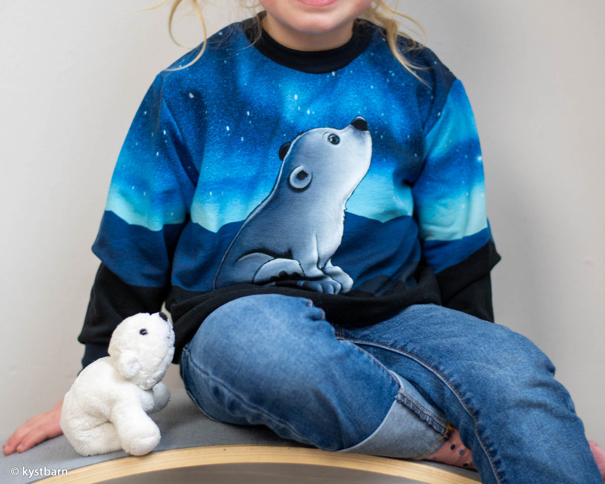 Panel On the Rocks Polarbear by Thorsten Berger schwarz/blau/aqua/offwhite