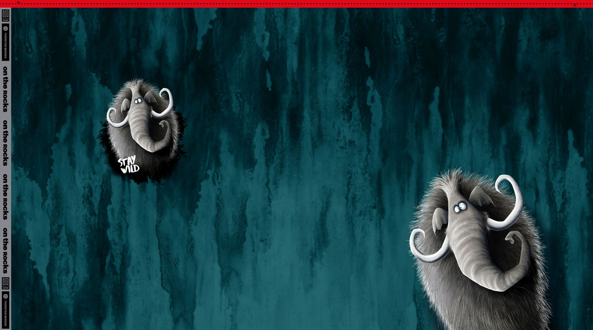 Panel On the Rocks Stay Wild by Thorsten Berger petrol/schwarz/grau/beige