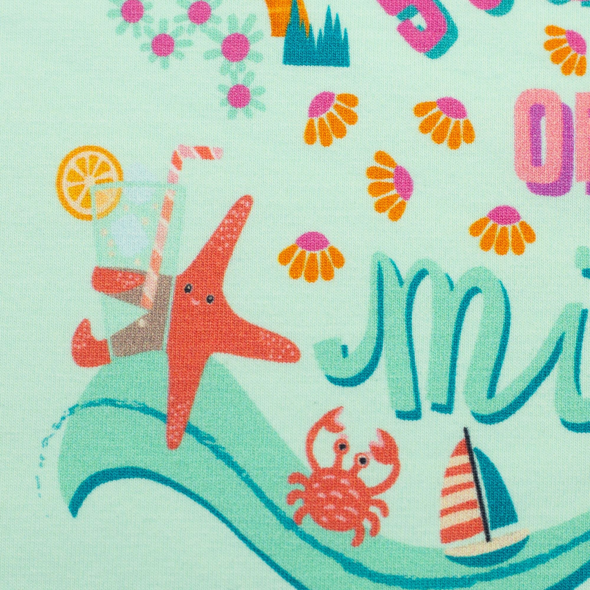 Panel Parrots by Bienvenido Colorido mint/peach/orange/pink