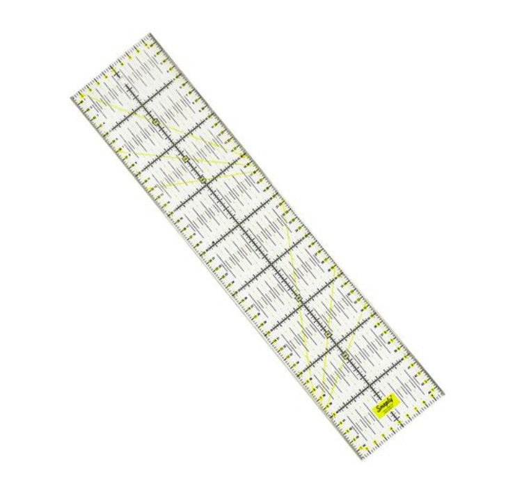 Patchwork Lineal mit Metallkante 45x10cm