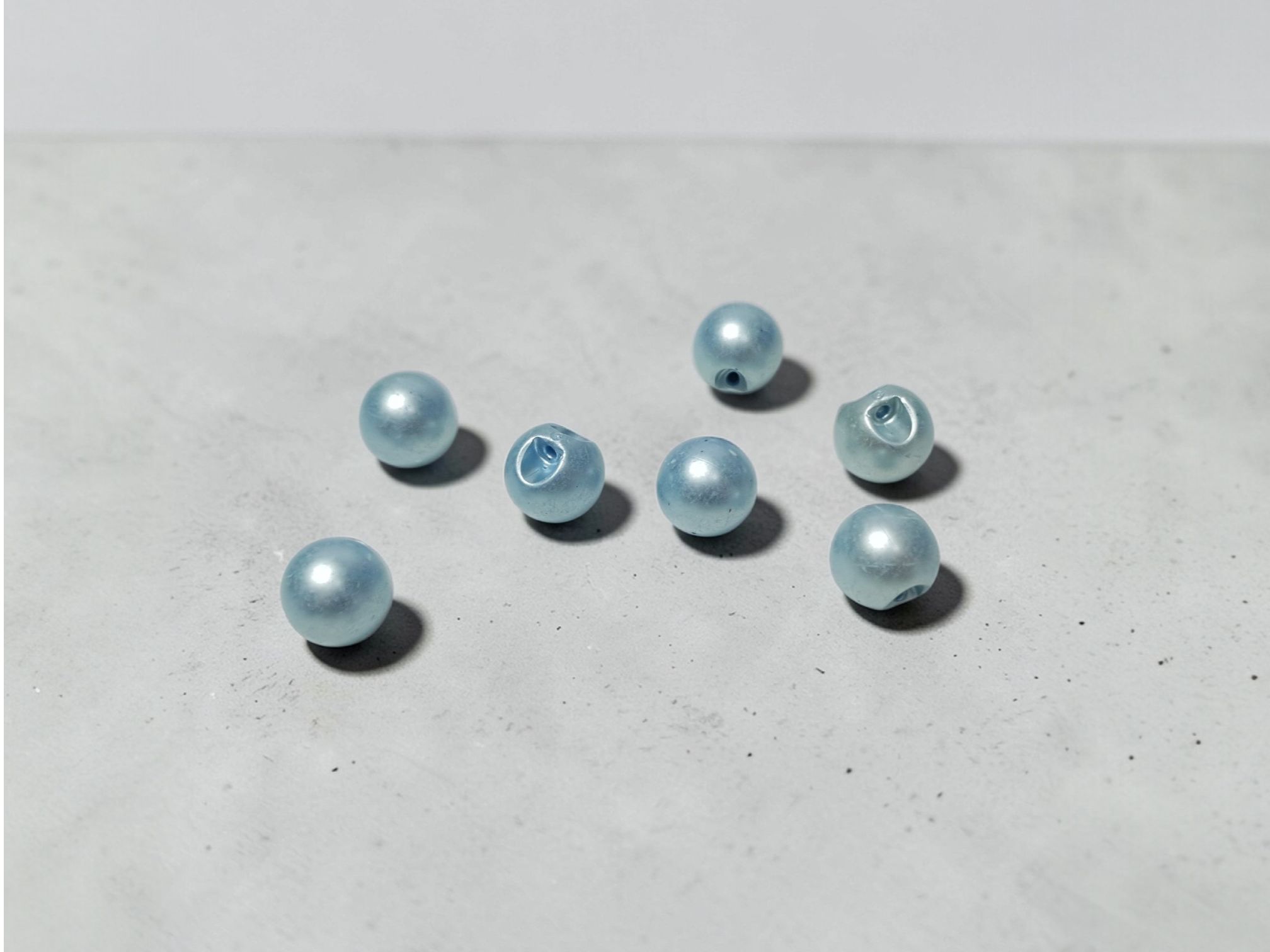 Perlenknopf 11mm eisblau