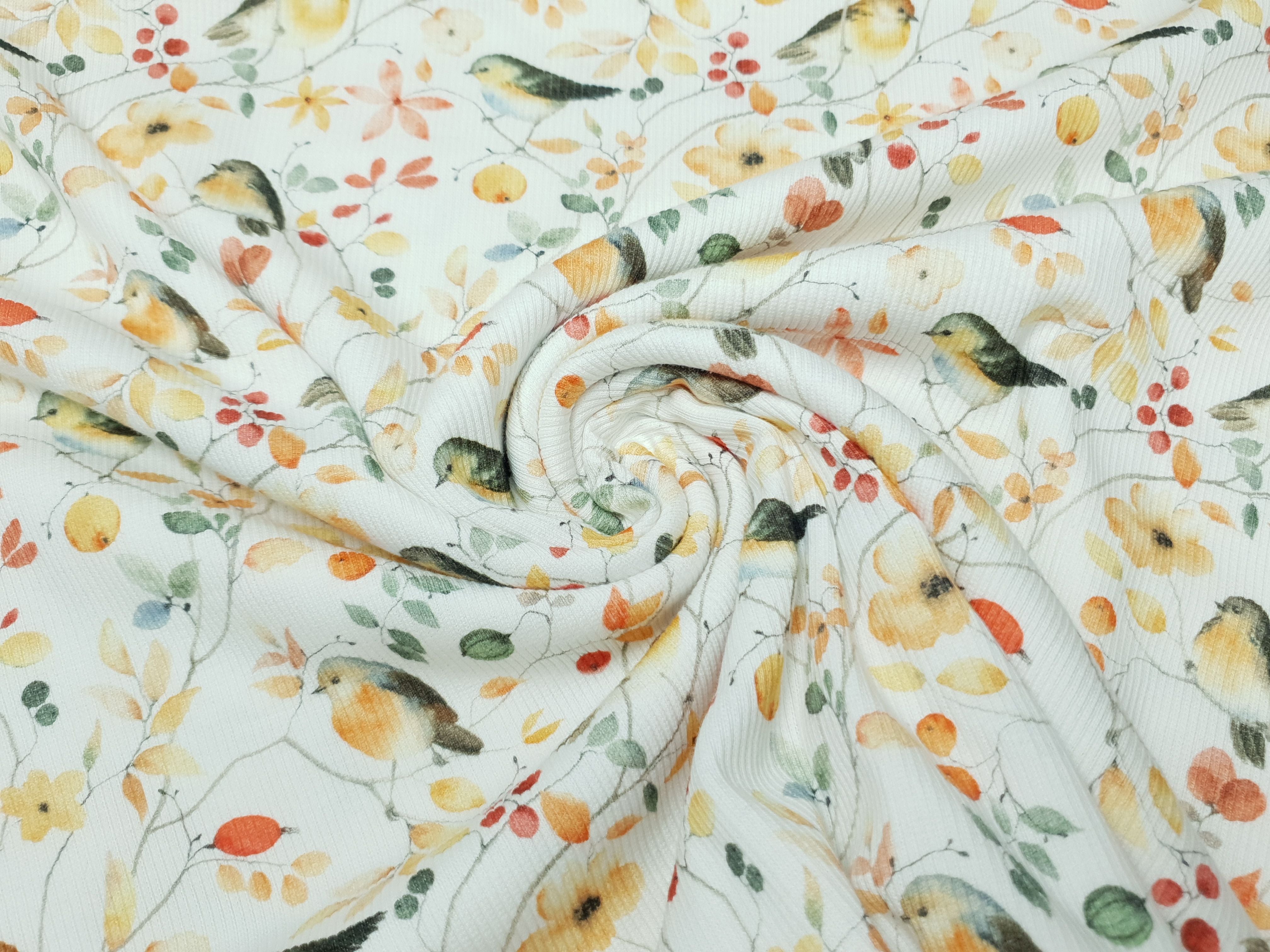 Rippjersey Pia offwhite/apricot/orange/grün