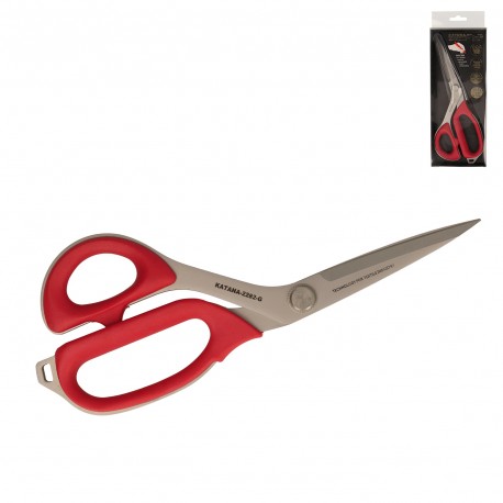 Schere Katana für Linkshänder rot/silber 20cm
