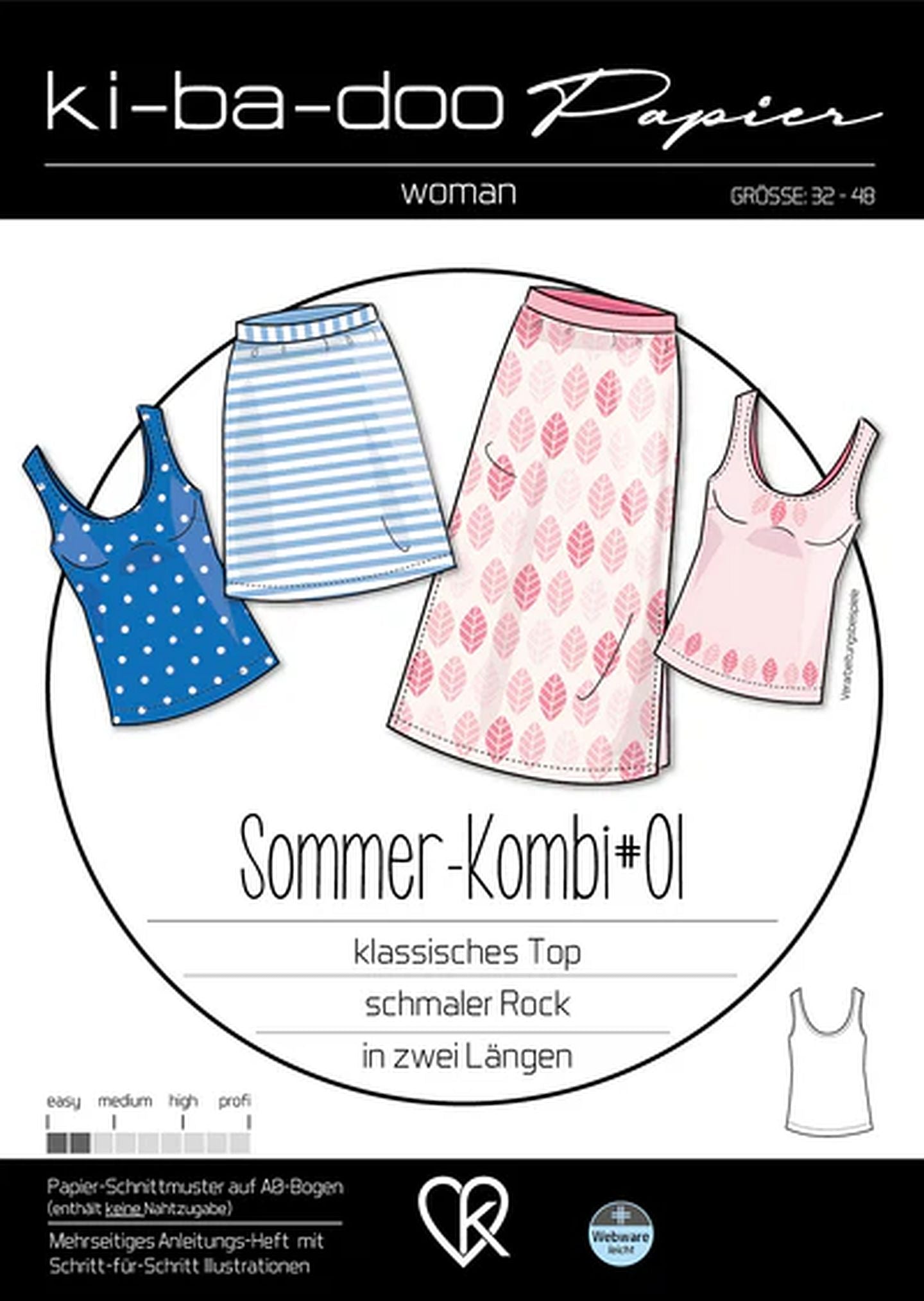 Sommer Kombi #1 Damen, Ki-ba-doo Papierschnittmuster