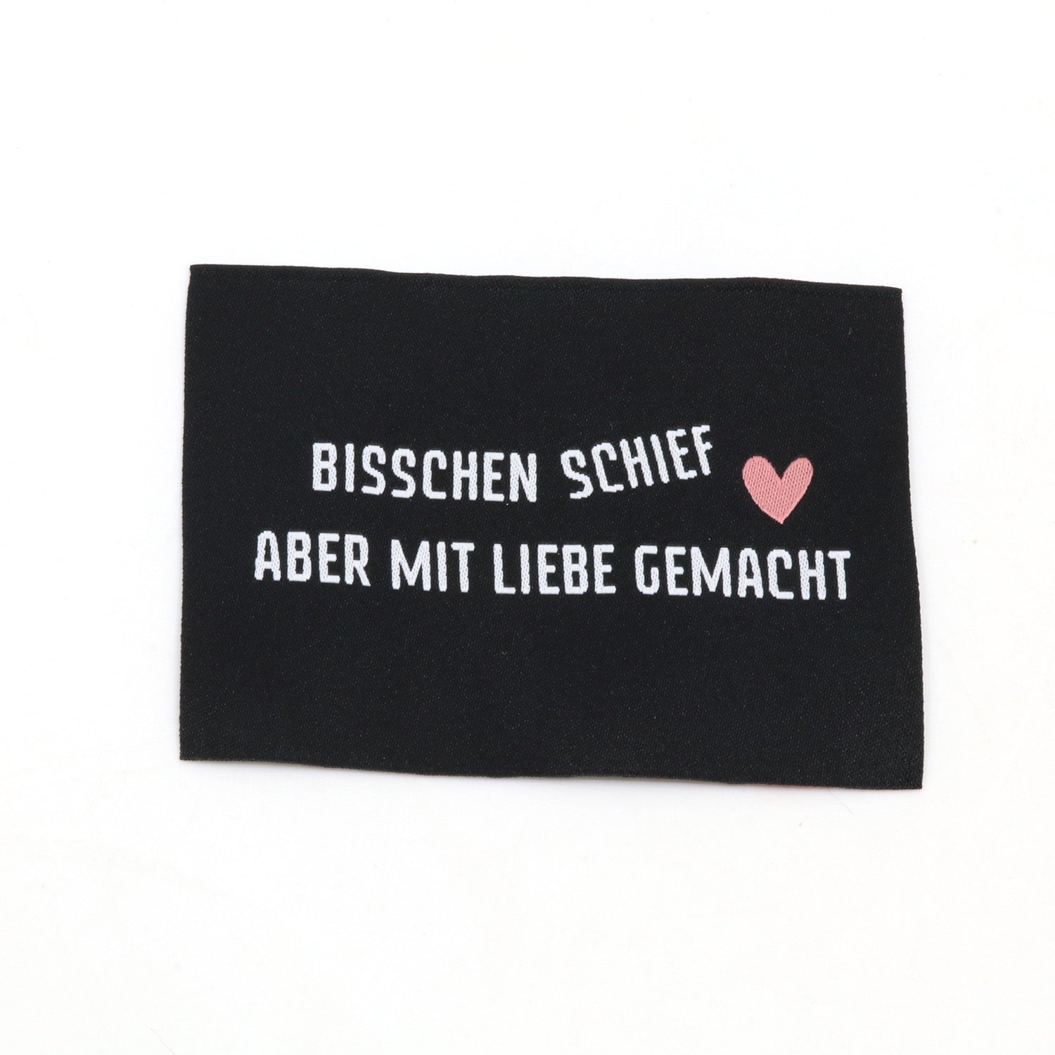 2er Set Webetikett XL - Bisschen schief aber mit Liebe gemacht