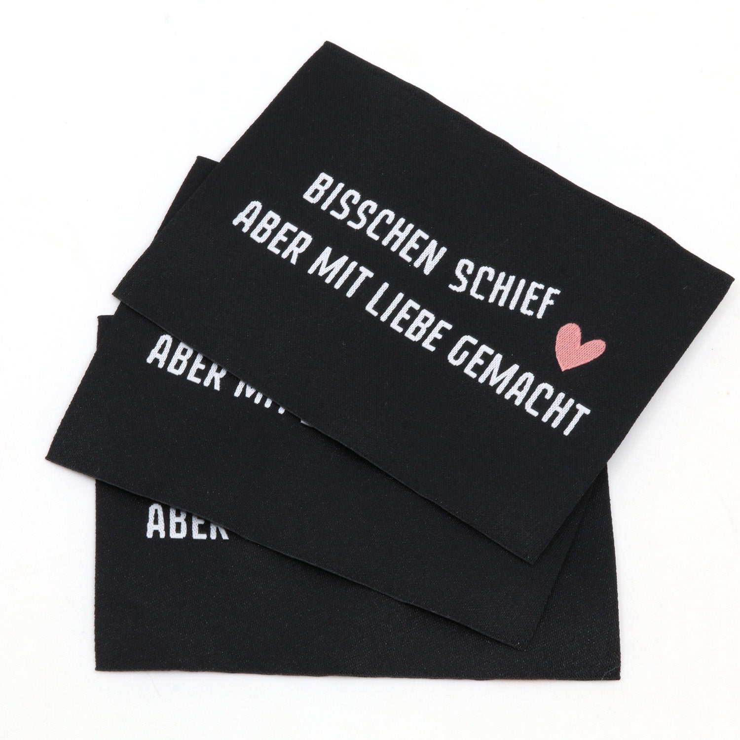 2er Set Webetikett XL - Bisschen schief aber mit Liebe gemacht