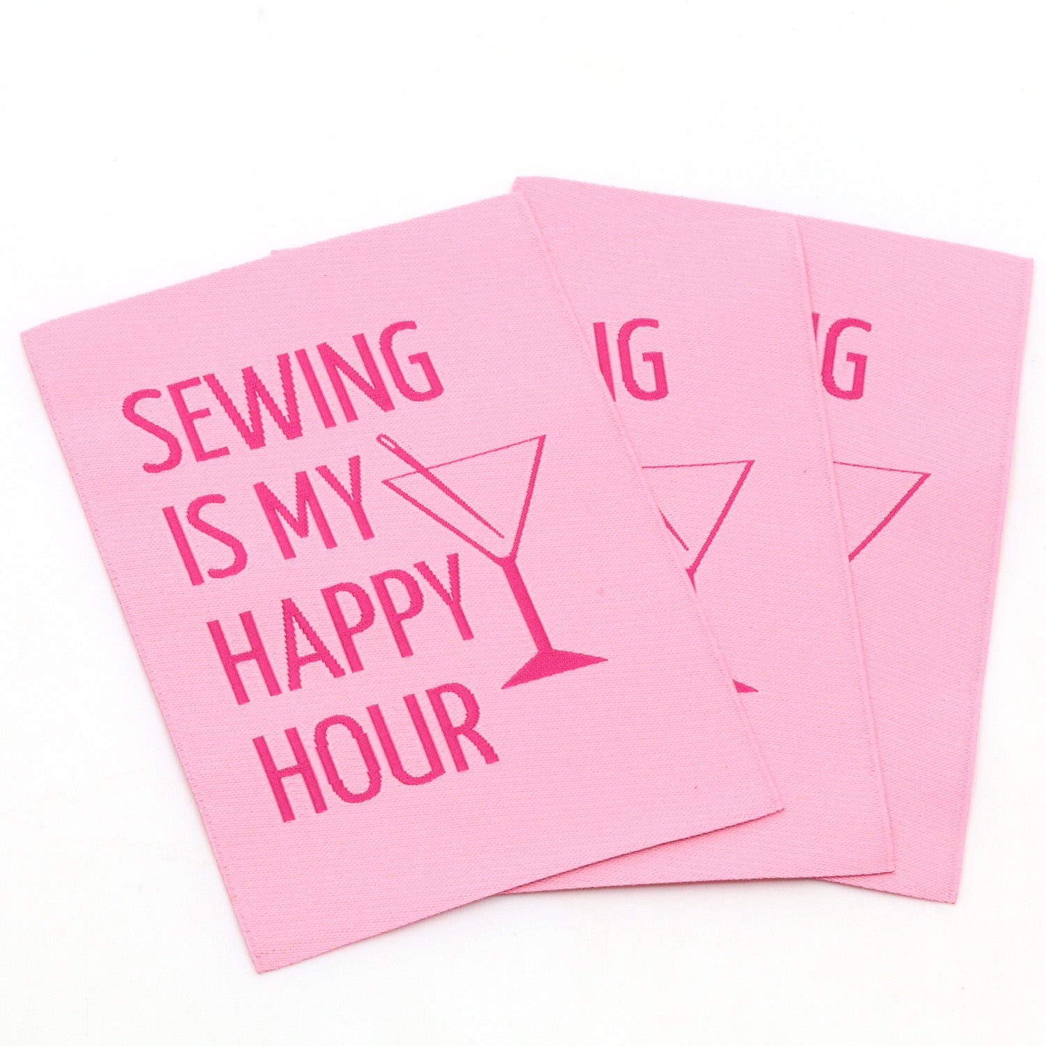 2er Set Webetikett XL - Sewing is my Happy Hour