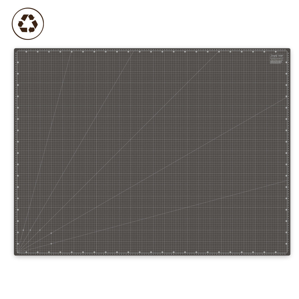 A0 Schneidematte aus recycletem PVC (120 x 90 cm) schwarz/taupe