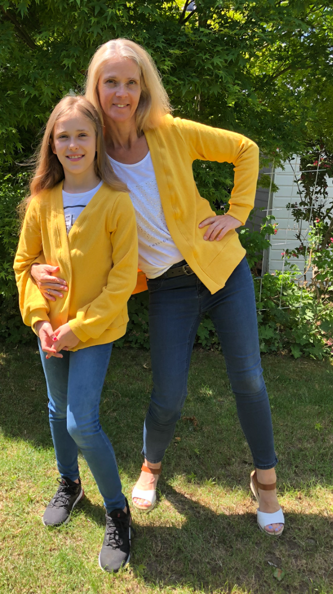 Papierschnittmuster Strickjacke Karo Kinder von Fadenkäfer