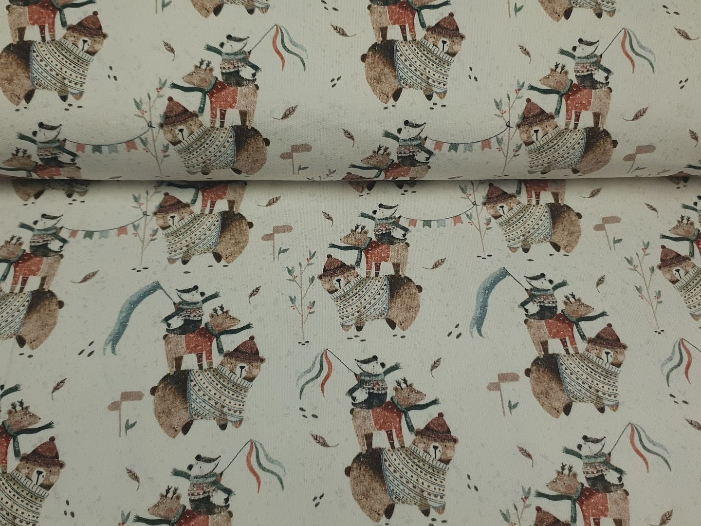 Animal Friends offwhite/graublau/braun/rost