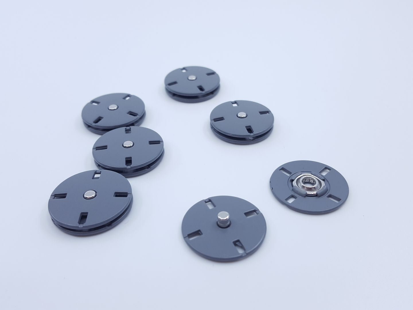 Annähdruckknöpfe grau 22mm 
