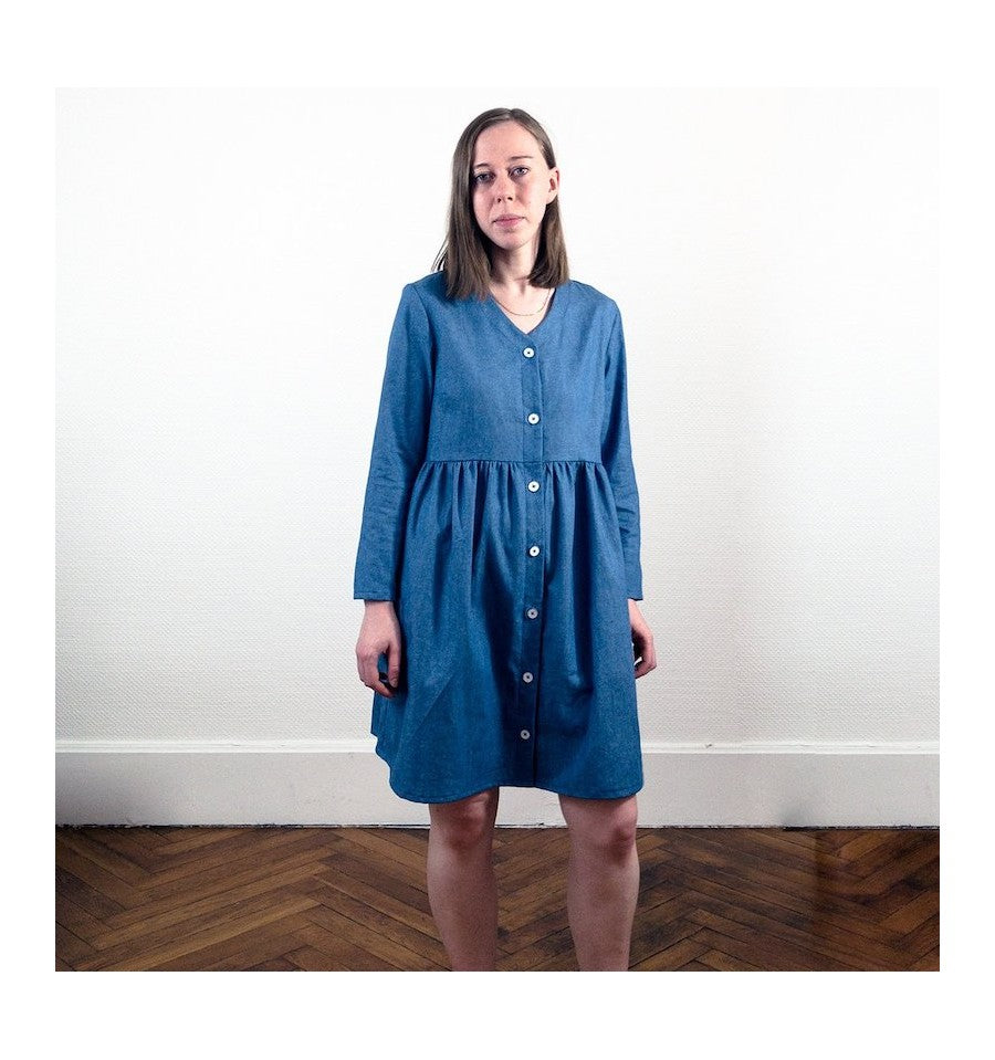 Anna Mum Kleid für Damen, Ikatee Papierschnittmuster
