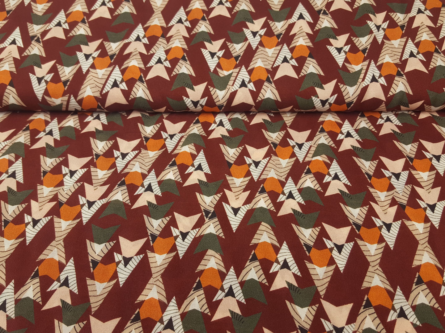 Arrow dunkelrot/orange/kaki/lachs