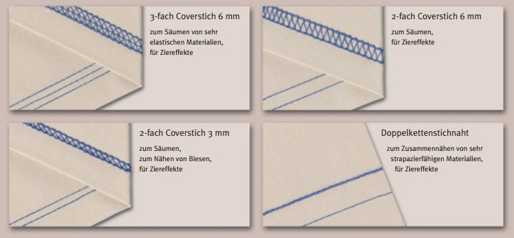 Baby Lock BLCS - Coverstitchmaschine Stichübersicht
