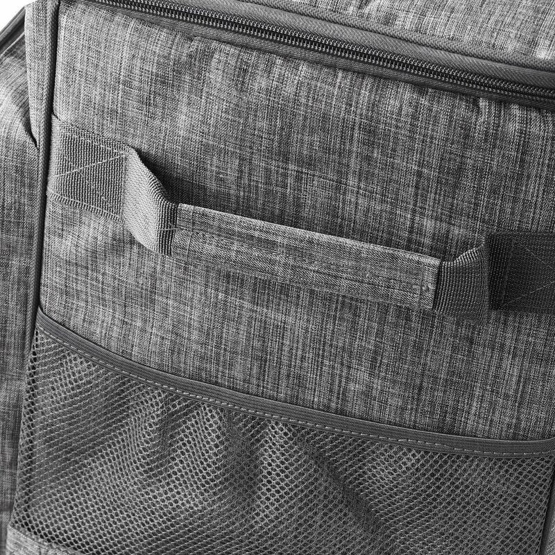 Nähmaschinentasche XL mit Trolley Kreismuster grau