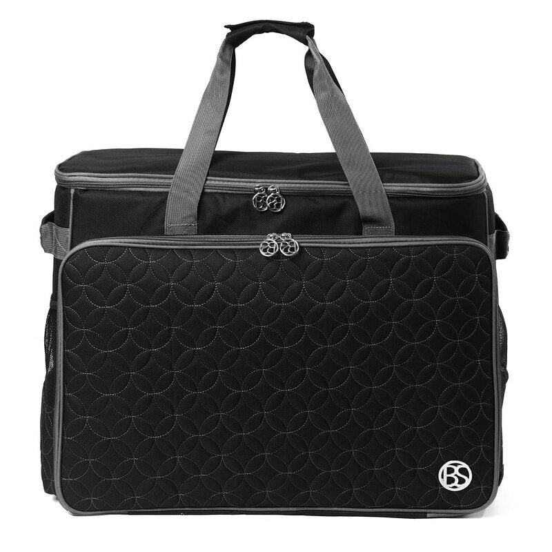 Nähmaschinentasche XL mit Trolley Kreismuster schwarz