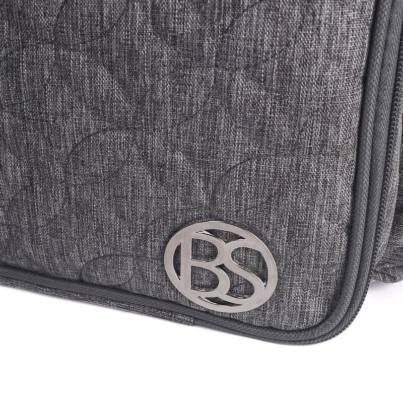 Overlocktasche mit Trolley Kreismuster grau