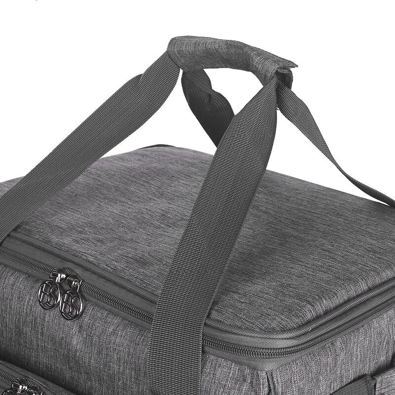 Overlocktasche mit Trolley Kreismuster grau
