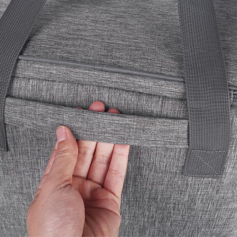 Overlocktasche mit Trolley Kreismuster grau