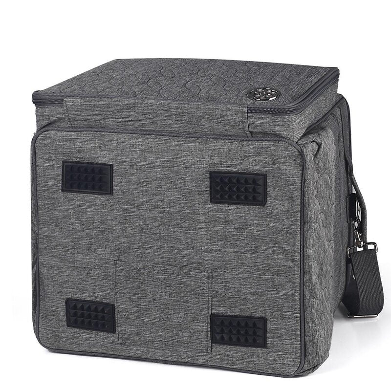 Overlocktasche mit Trolley Kreismuster grau