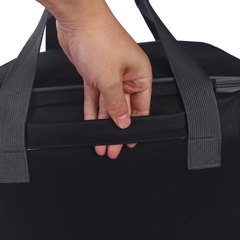 Overlocktasche mit Trolley Kreismuster schwarz