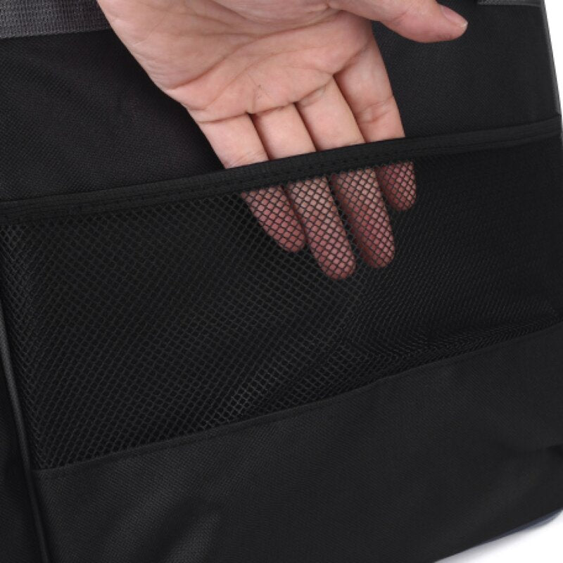 Overlocktasche mit Trolley Kreismuster schwarz