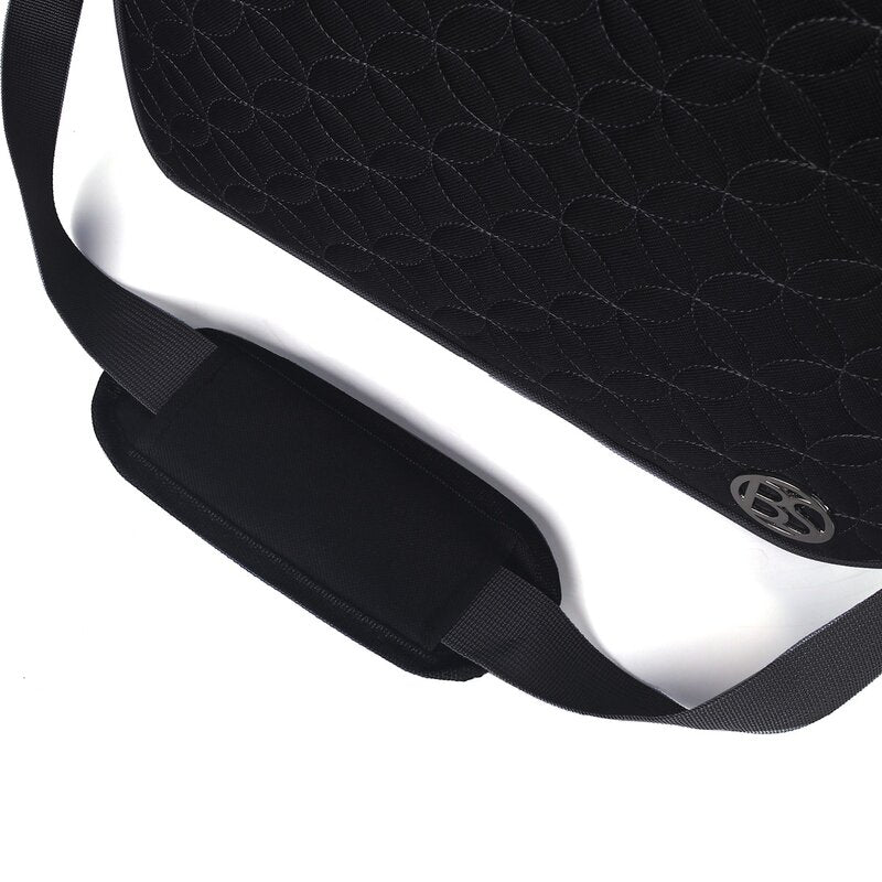 Overlocktasche mit Trolley Kreismuster schwarz