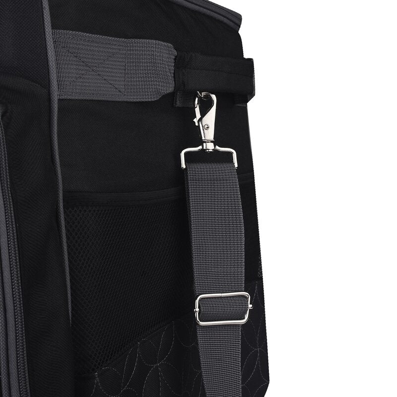Overlocktasche mit Trolley Kreismuster schwarz