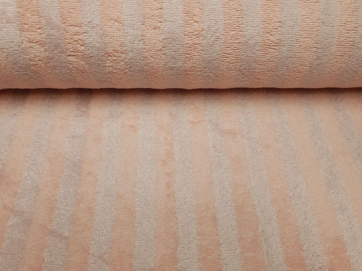 Bamboo-Frottee Stripes lachs/altrosa