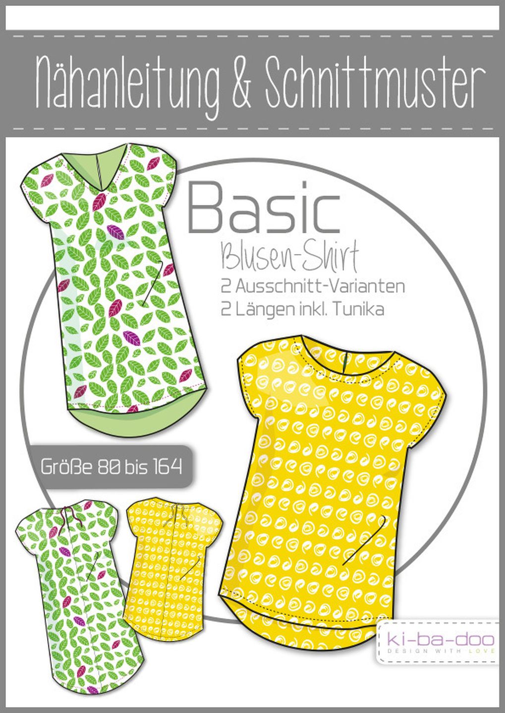 Basic Blusen-Shirt Kinder Ki-ba-doo Papierschnittmuster