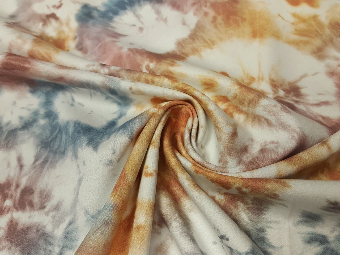 Batik jeansblau/rosa/kupfer