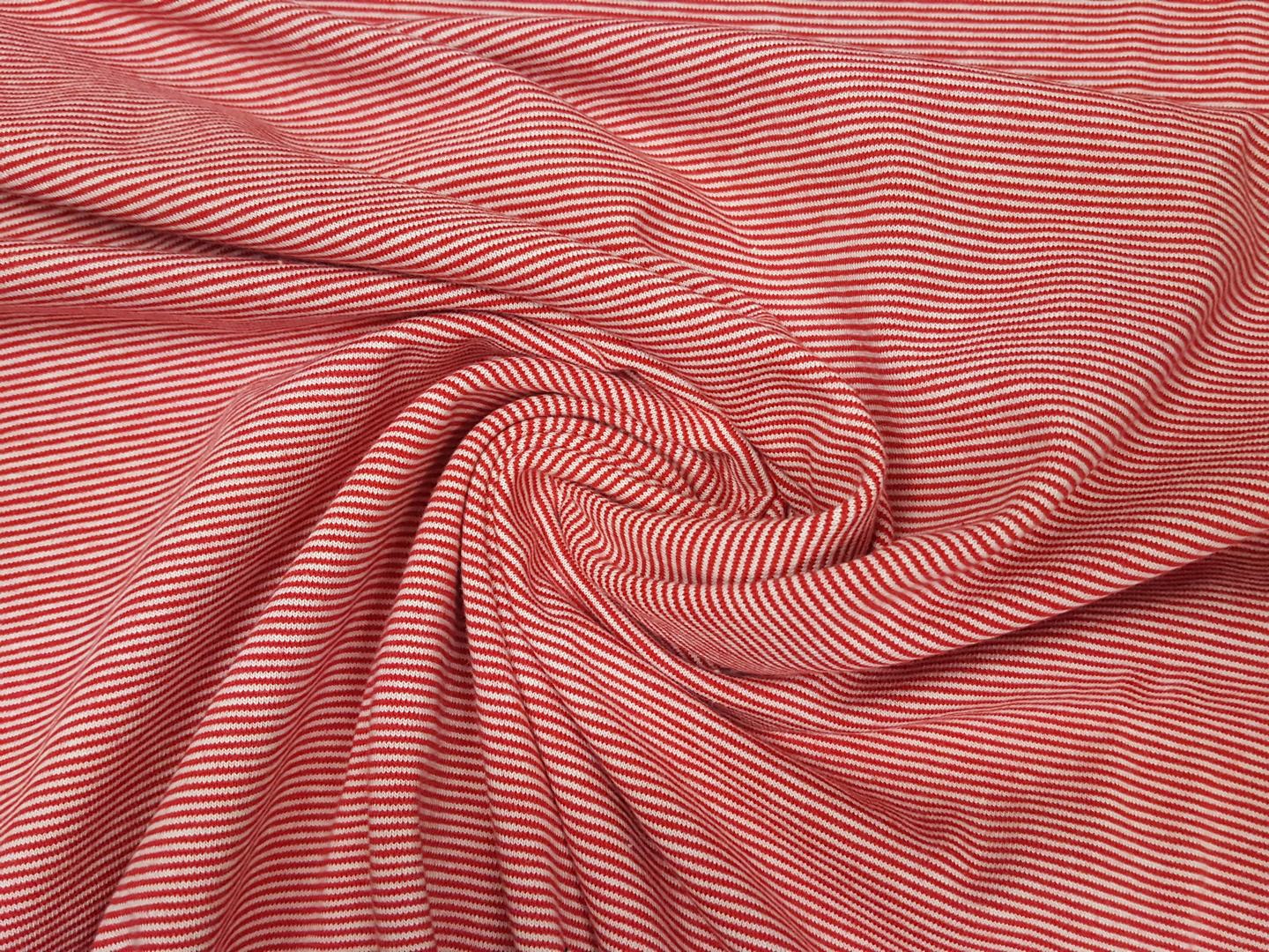 Baumwolljersey gestreift rot/weiss