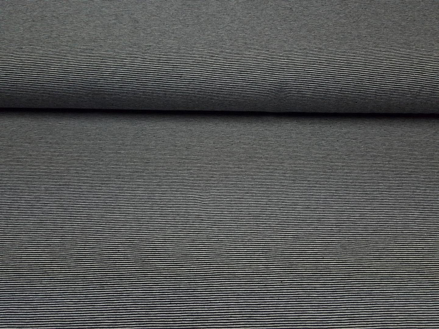 Baumwolljersey gestreift schwarz/weiss