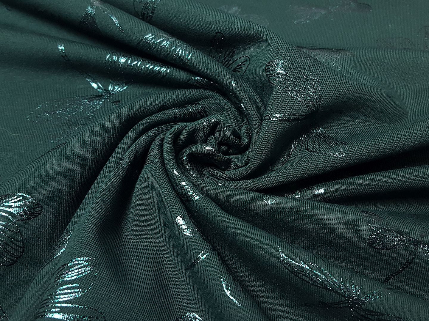 Baumwolljersey smaragdgrün/smaragd metallic