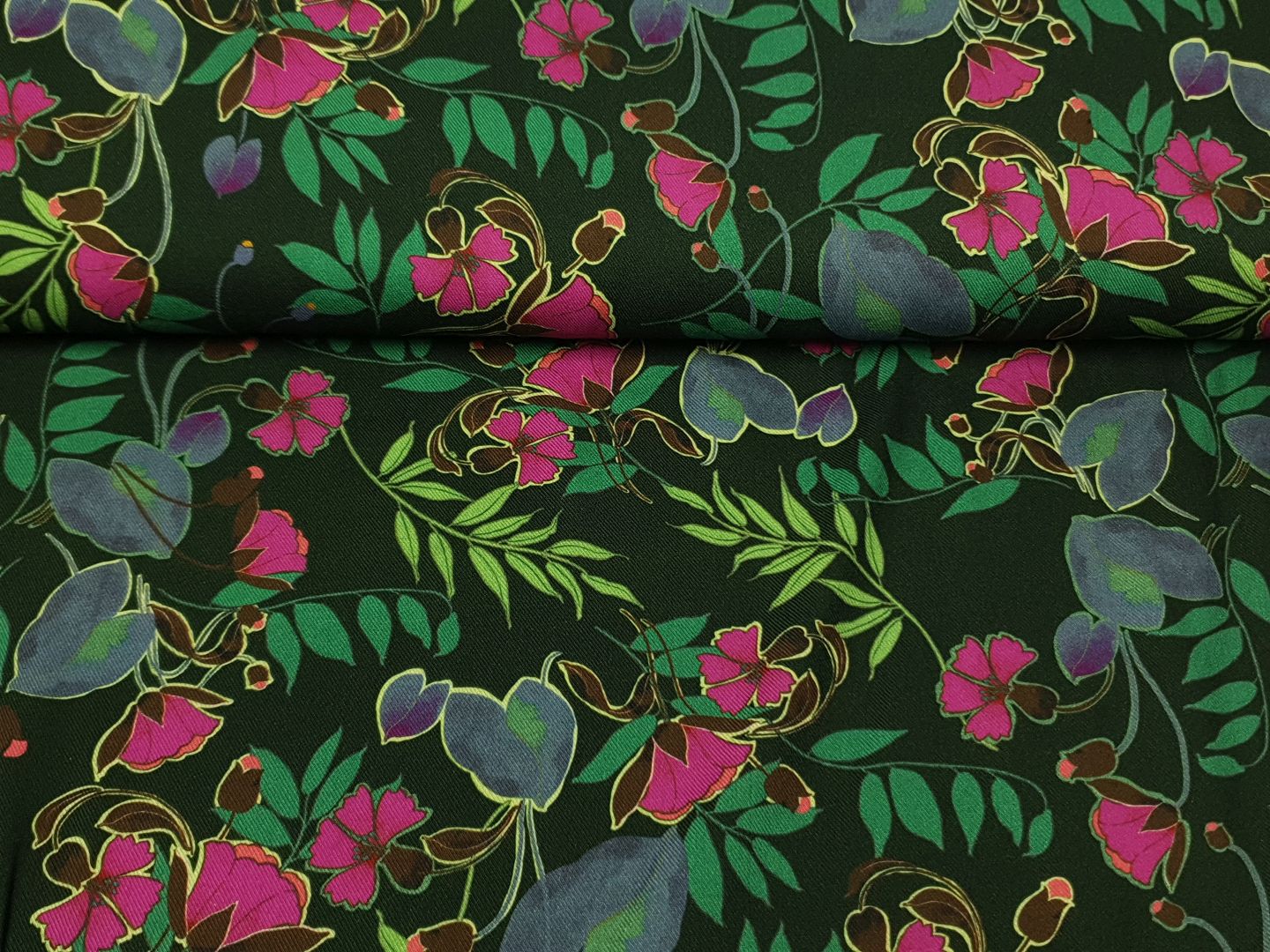 Bea dunkelgrün/hellgrün/fuchsia